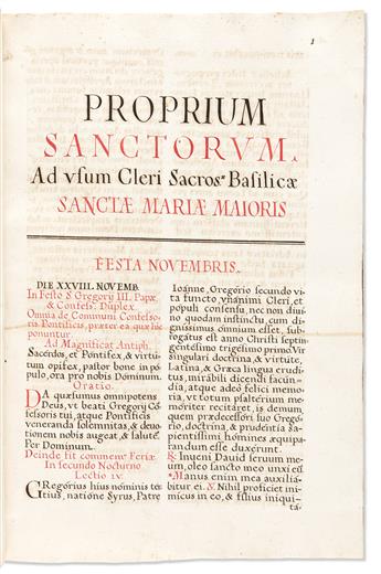Roman Breviary, Text Manuscript on Paper.